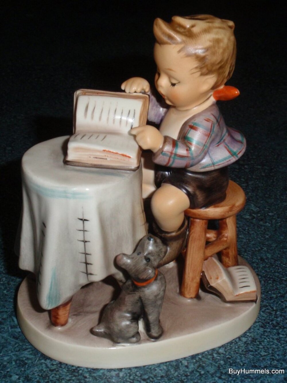 Goebel Hummel Figurine "Little Bookkeeper" #306 TMK5 Accountant With Dog - CUTE!